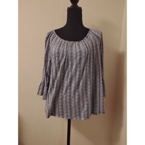 Michael Kors Women's Long Sleeve Striped Blouse